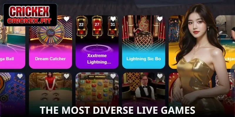 Share games at Crickex live casino lobby